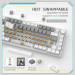 Клавиатура механическая AJAZZ AK820 Yellow Switch Белая LED-подсветка / Раскладка 75% (White Gray) (19575)