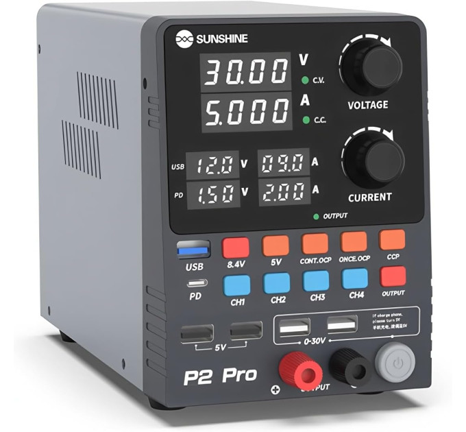 Лабораторный блок питания Sunshine P2 Pro Type-C 65W / 5A / 30V / 330W (20013)