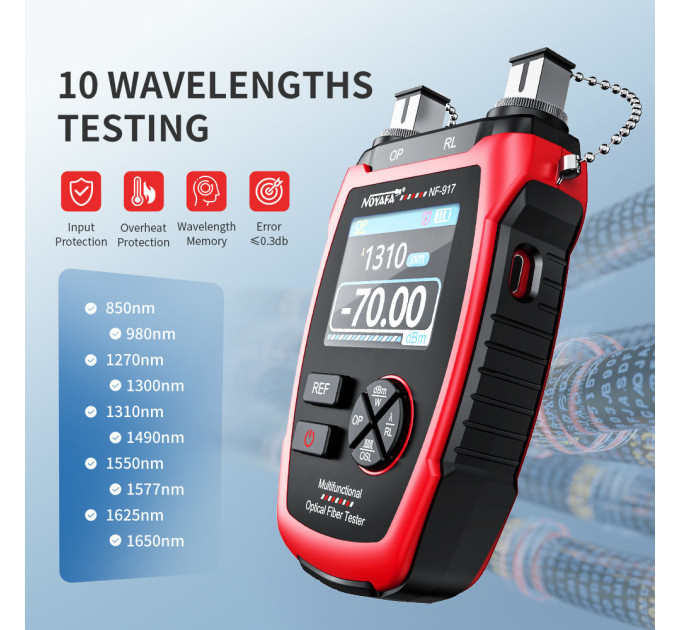 Многофункциональный кабельный тестер Noyafa NF-917  FC  ST  SC  VFL OPM (18889)