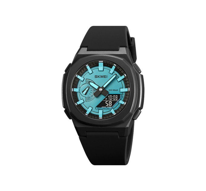 Мужские наручные часы Skmei 2091 Original цифровые электронные спортивные (Black Light Blue Black, 2091BKLTBUBK) (19471)