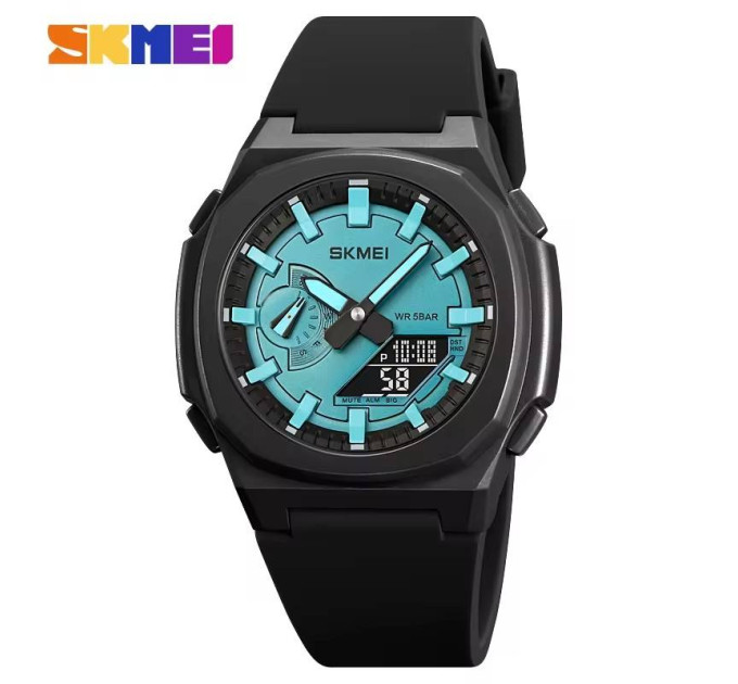 Мужские наручные часы Skmei 2091 Original цифровые электронные спортивные (Black Light Blue Black, 2091BKLTBUBK) (19471)