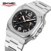 Мужские наручные часы Skmei 9368 Original кварцевые на металлическом браслете (Silver Black, 9368SIBK) (19161)