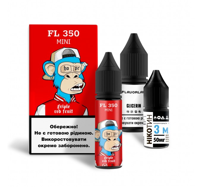 Набор для самозамеса на солевом никотине Flavorlab FL350 Mini 15 мл (Арбуз Клубника Вишня, 0-50 мг) (16486)