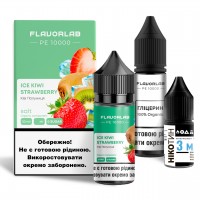 Набор для самозамеса на солевом никотине Flavorlab PE 10000 30 мл, 0-50 мг Ice Kiwi Strawberry (Айс Киви Клубника)