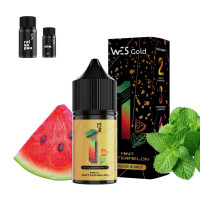 Набір для самозамісу на сольовому нікотині WES Gold 30 мл, 0-65 мг Mint Watermelon (Кавун з м'ятою)