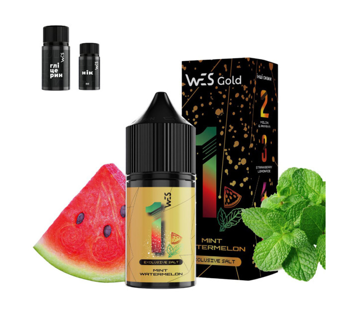 Набор для самозамеса на солевом никотине WES Gold 30 мл, 0-65 мг Mint Watermelon (Арбуз с мятой) (16382)