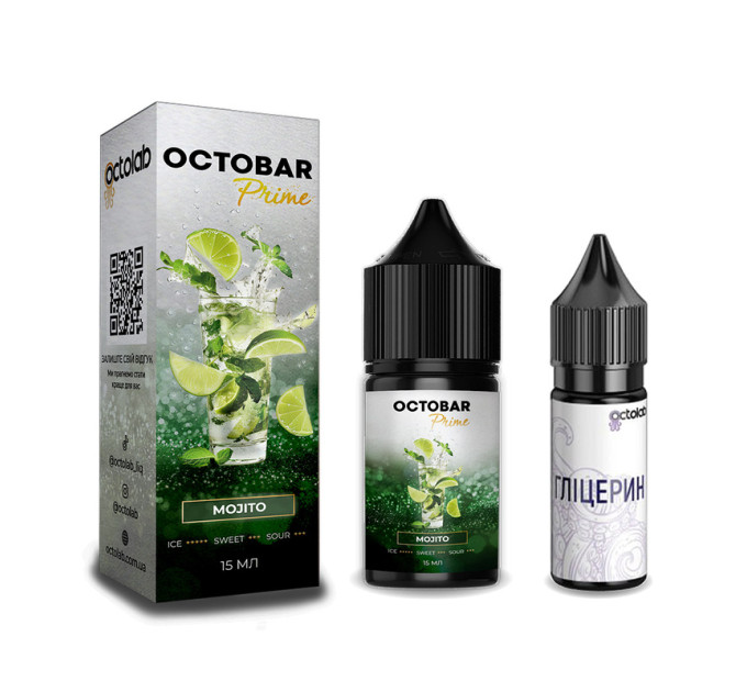 Набор для самозамеса солевой Octobar Prime 30 мл, 0-50 мг Mojito (Освежающее Классическое Мохито) (16896)
