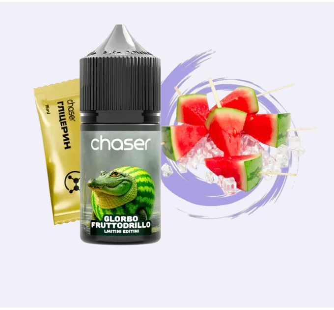 Набор компонентов для самозамеса солевой жидкости CHASER Limitini Editini 30 мл (GLORBO FRUTTODRILLO Арбуз с холодком, 0-50 мг) (18169)