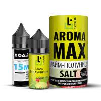 Набор компонентов для самозамеса солевой жидкости Flavorlab Aroma MAX 30 мл (Лайм-Клубника, 0-65 мг)