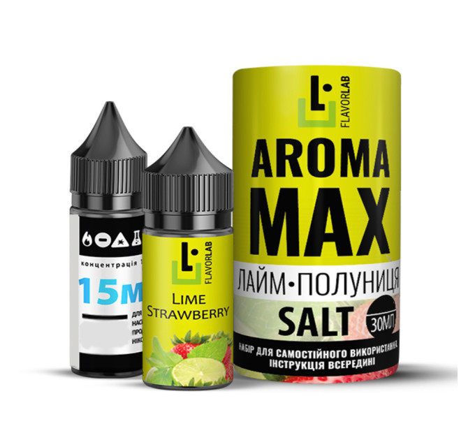 Набор компонентов для самозамеса солевой жидкости Flavorlab Aroma MAX 30 мл (Лайм-Клубника, 0-65 мг) (17933)