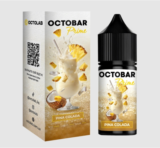 Набор компонентов для самозамеса солевой заправки Octobar Prime 30 мл (Pina Colada, Пинаколада, Ананас Кокос 0-50 мг) (19062)
