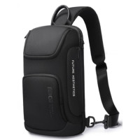 Однолямочный рюкзак через плечо Bange BG-7565 7л Сумка-слинг с USB-разъемом (Black)