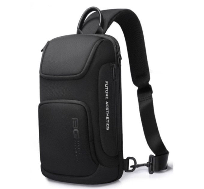 Однолямочный рюкзак через плечо Bange BG-7565 7л Сумка-слинг с USB-разъемом (Black) (19369)