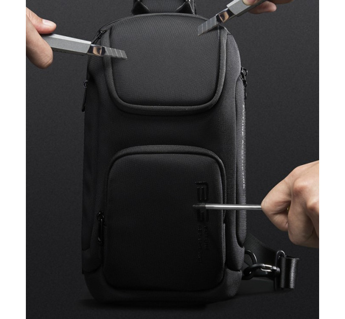 Однолямочный рюкзак через плечо Bange BG-7565 7л Сумка-слинг с USB-разъемом (Black) (19369)