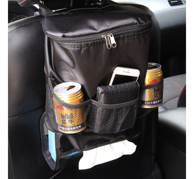 Органайзер автомобильный на спинку сиденья с термосумкой LVR 026 сумка-холодильник (Black) (18993)