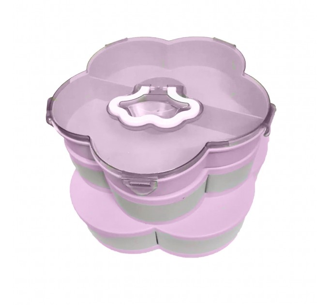 Органайзер для солодощів Flower Shap 12 слотів (Pink Grey)