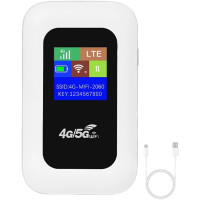 Портативный 4G LTE роутер Pix-Link Mobile Router PH312-E карманный Wi-Fi модем с LED дисплеем (White)