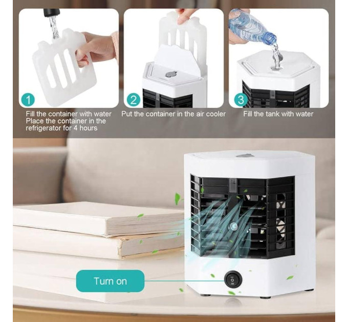 Портативный настольный мини кондиционер увлажнитель Arctic Air 5 Ultra Pro (White) (16519)
