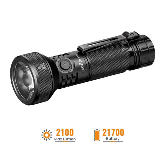 Ручной фонарик Sofirn IF22A дальнобойный аккумуляторный светодиодный фонарь (Black) (19282)