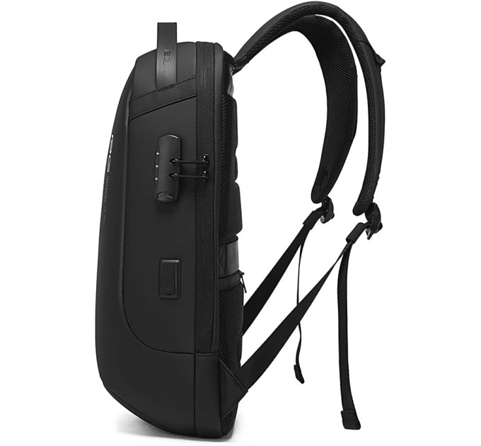 Рюкзак городской Bange BG-7225 20л ранец с отсеком для ноутбука до 15.6'' USB-разъем и замком (Black) (19375)