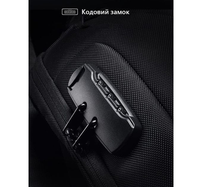 Рюкзак городской Mark Ryden 7116 8л на одно плечо, для планшета до 9.7, USB, замок (Black) (18317)