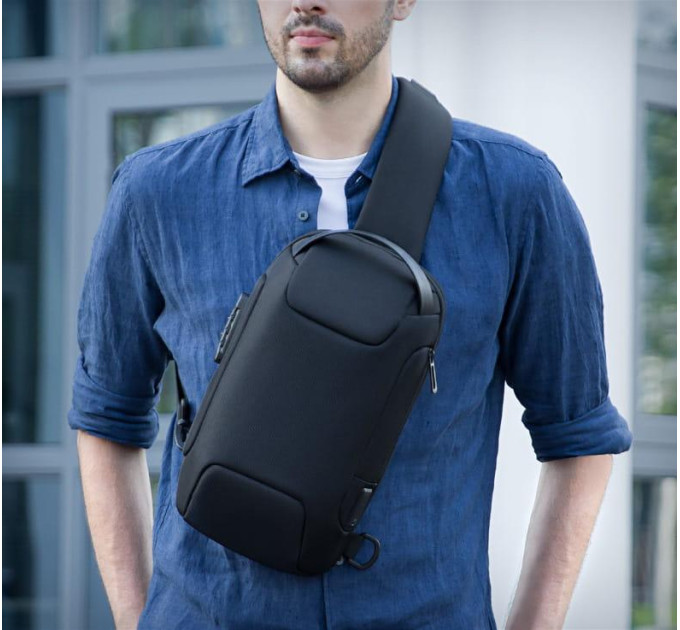 Рюкзак городской Mark Ryden 7116 8л на одно плечо, для планшета до 9.7, USB, замок (Black) (18317)