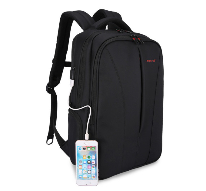Рюкзак городской Tigernu T-B3220 17л с USB для ноутбука 15.6'' (Black) (17057)