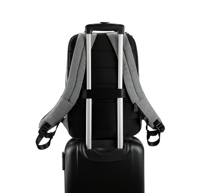 Рюкзак городской Tigernu T-B3516 21л с USB для ноутбука 15.6'' (Grey) (17052)