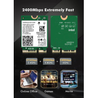 Сетевая карта Intel WIFI 6E AX211NGW CNVIO2 Трехдиапазонный адаптер, MU-MIMO, Bluetooth модуль для ПК / Ноутбука
