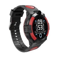 Смарт-часы детские LEMFO LT32 GPS 4G с камерой WI-FI GPS SIM-карта Original силиконовый ремешок  (Black Red)