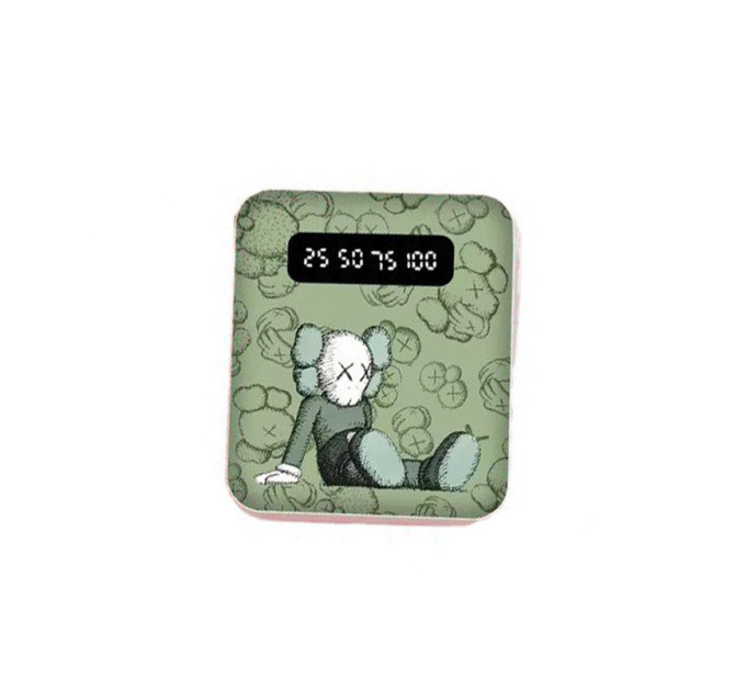 УМБ Power Bank 5000mAh повербанк с экраном и фонариком 4 в 1 (Kaws Green) (16131)