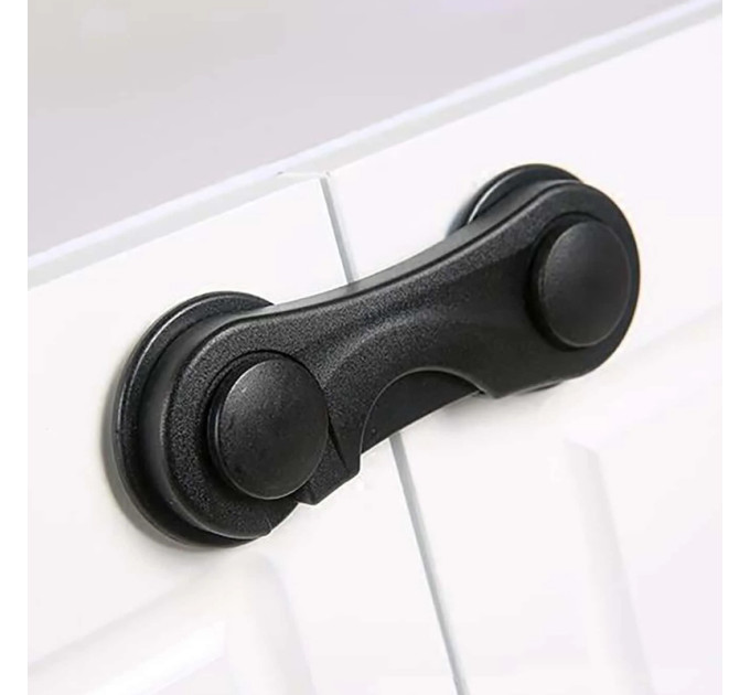 Замок на мебель защита от детей 9,5см (Black) (18646)