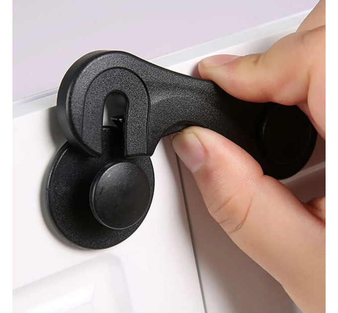 Замок на мебель защита от детей 9,5см (Black) (18646)