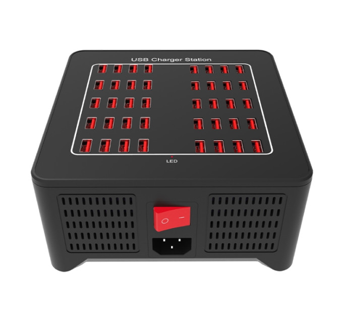 Зарядная станция многопортовая ILEPO на 40 USB портов 200 Вт / сетевое мультизарядное устройство (19014)