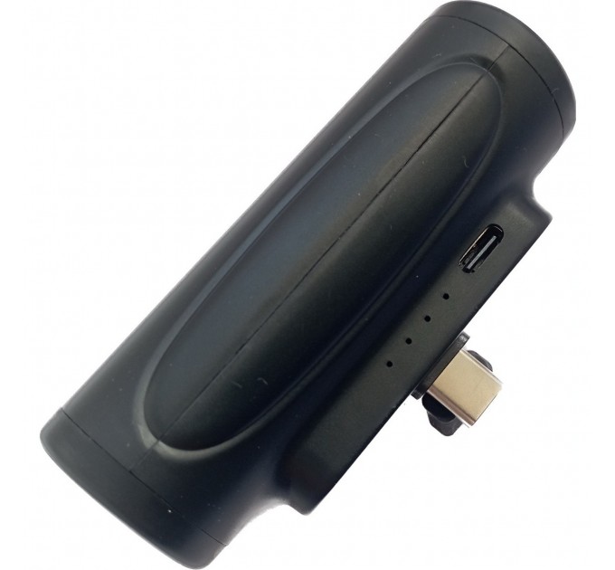 Power Bank без USB 5000mAh повербанк с фонариком, для устройств с Type-C (Black)