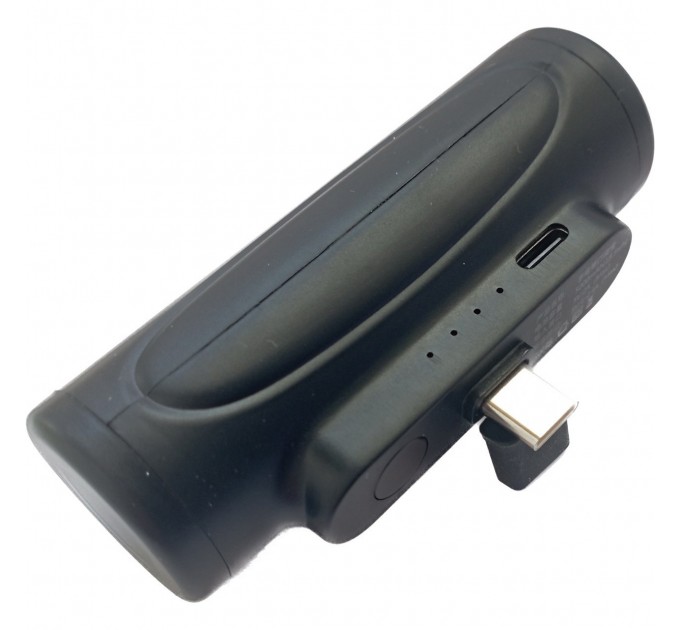 Power Bank без USB 5000mAh повербанк із ліхтариком, для пристроїв з Type-C (Black)