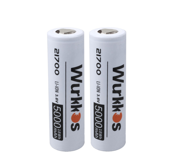 Аккумулятор 21700 Wurkkos 5000 mAh литий-ионный Li-Ion 3,6V Плоский плюс (19297)
