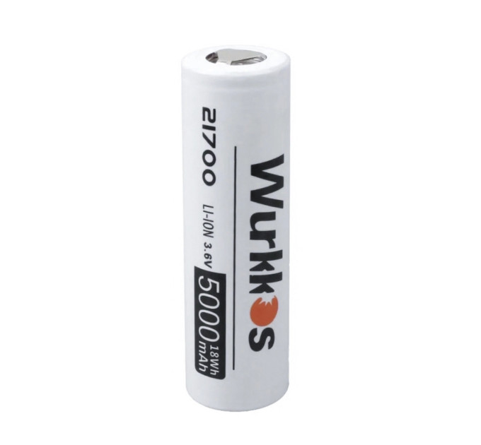 Аккумулятор 21700 Wurkkos 5000 mAh литий-ионный Li-Ion 3,6V Плоский плюс (19297)