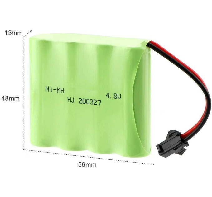 Аккумулятор AA 4.8V 2300 mAh с коннектором JST SM-2P для детских игрушек и роботов (18857)