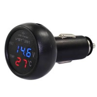 Автомобильные часы VST 706 от прикуривателя (Black/Blue)