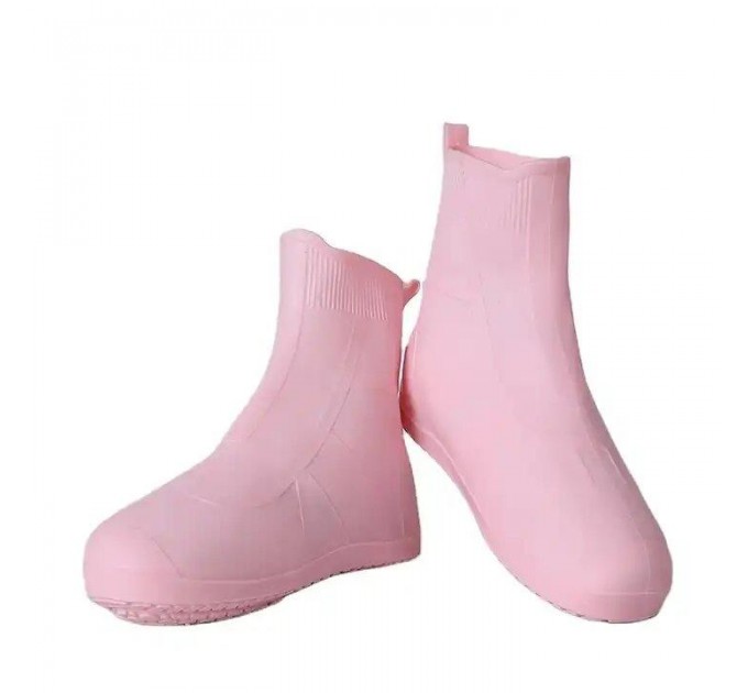 Бахилы на обувь резиновые от воды и грязи 903 L 37-39 (Pink) (15061)