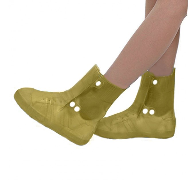 Бахилы на обувь резиновые от воды и грязи Lesko SB-108 3XL 44-45 (Brown) (15026)