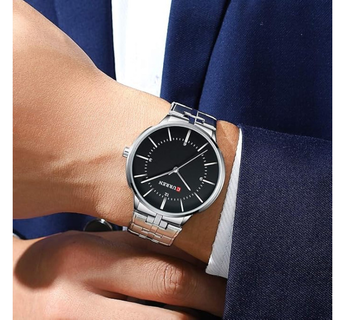 Часы наручные Curren 8321 (Silver Black Silver) (18687)