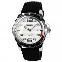 Годинник наручний Skmei 0992 Original (White - Black silicone, 0992PWTBK)