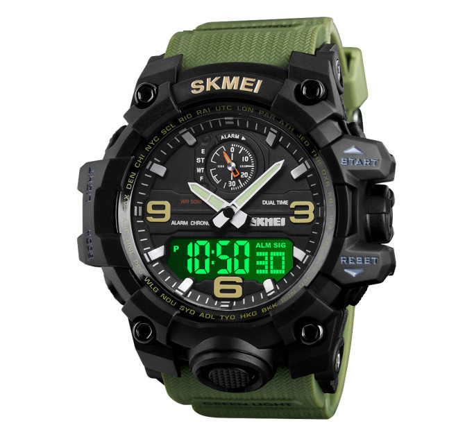 Часы наручные мужские Skmei 1586 Original (Army Green, 1586AG) (17157)