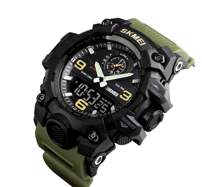 Часы наручные мужские Skmei 1586 Original (Army Green, 1586AG) (17157)