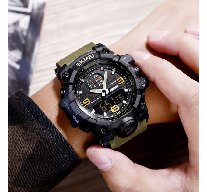 Часы наручные мужские Skmei 1586 Original (Army Green, 1586AG) (17157)