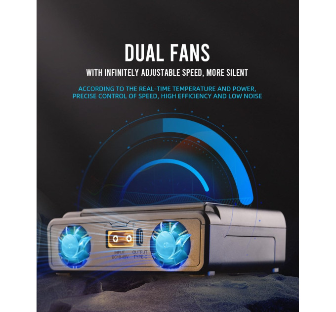 Двухканальное зарядное устройство ToolkitRC M8D 1600W 50А для FPV 1-8S M6D M7 ADP100 ADP200 Q4AC Q6AC FlyOk (Black) (18759)