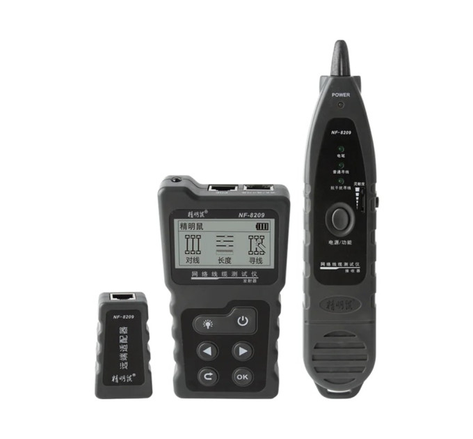 Кабельный тестер Noyafa NF-8209 Сетевой тестер кабеля, трассоискатель, PoE тестер, измерение кабеля (19695)