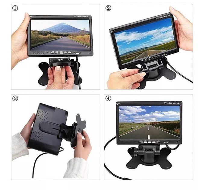 Монитор автомобильный с камерой заднего вида Podofo F0505 (Black) (18698)